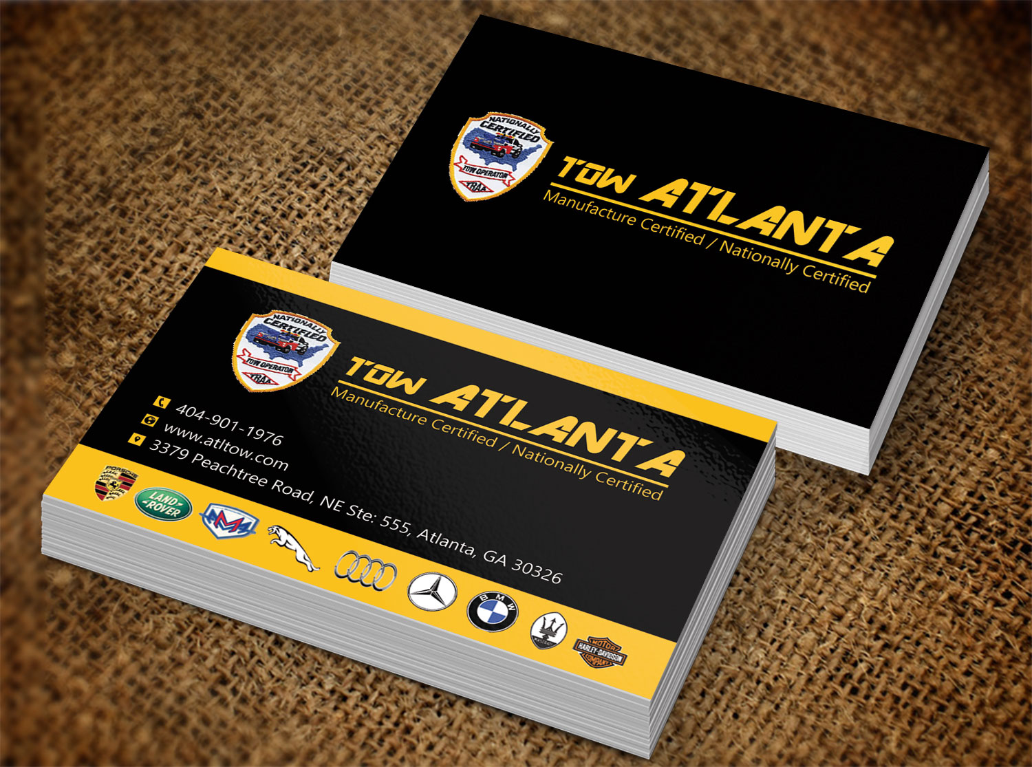 Business Card Design by Lanka Ama for Tow Atlanta | Design #7924299