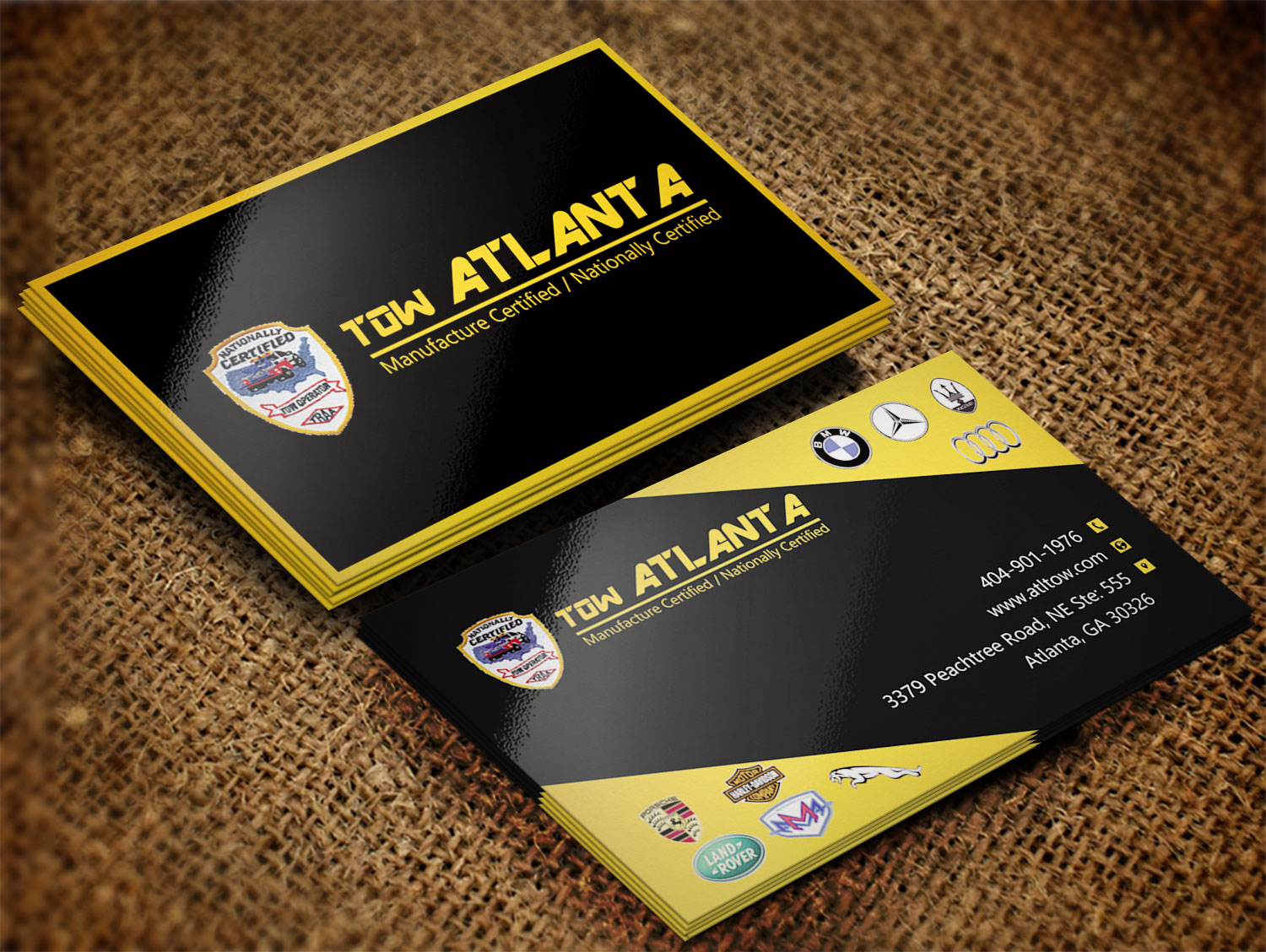 Business Card Design by Lanka Ama for Tow Atlanta | Design #7924300