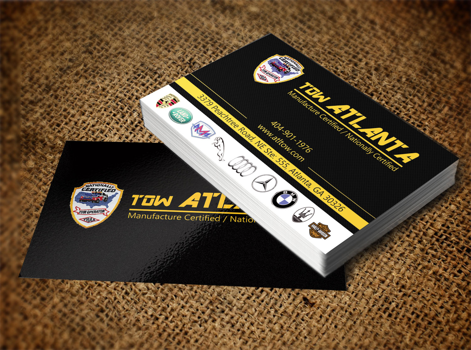 Business Card Design by Lanka Ama for Tow Atlanta | Design #7924301
