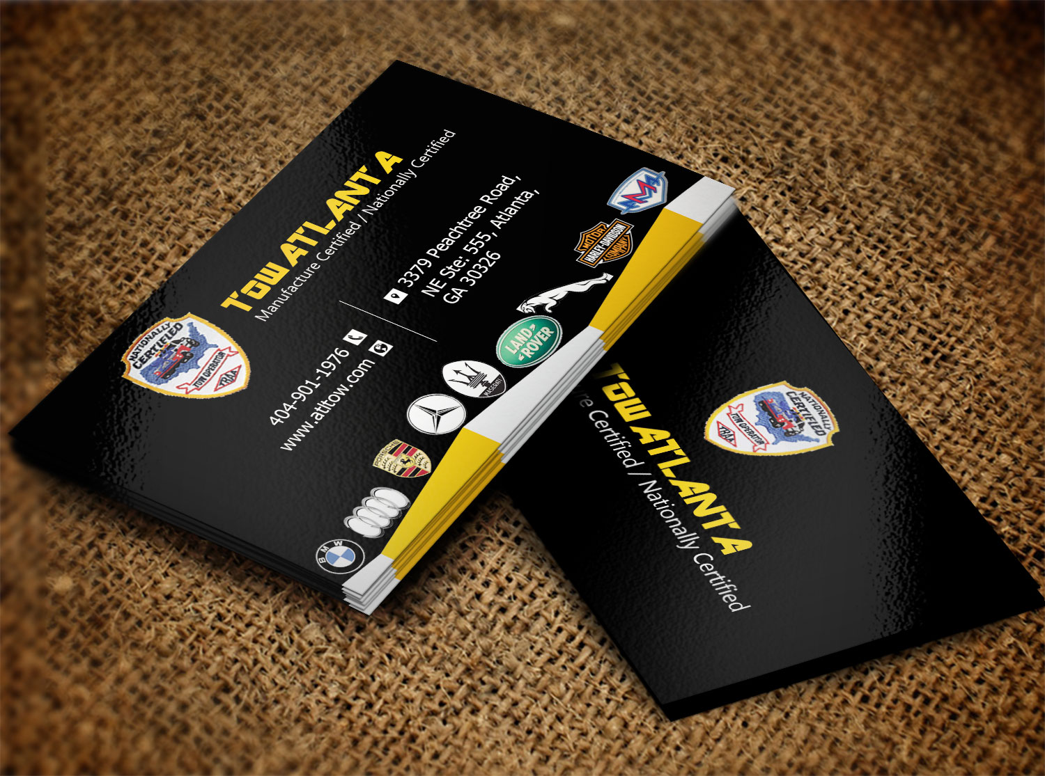Business Card Design by Lanka Ama for Tow Atlanta | Design #7924310