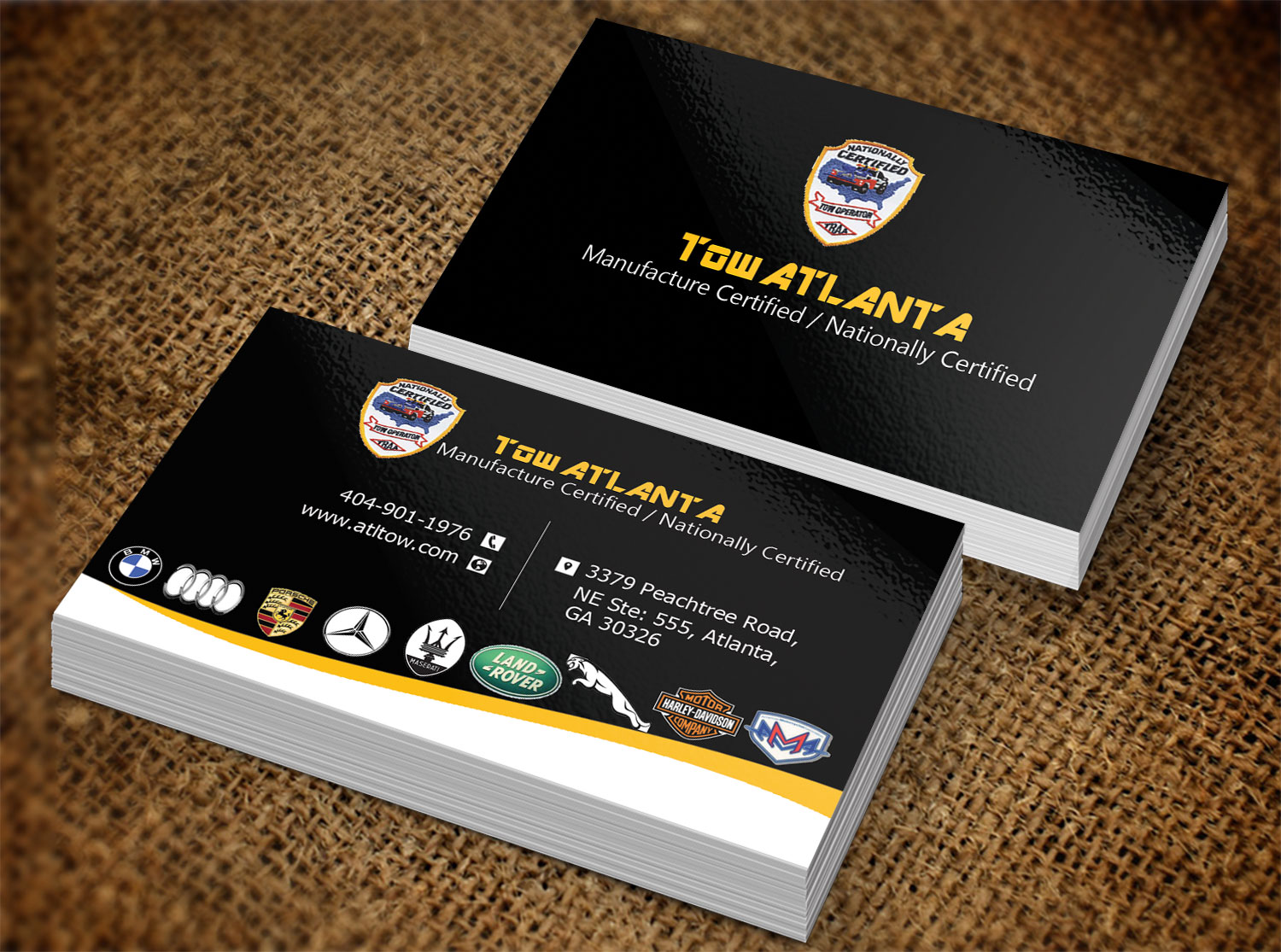 Business Card Design by Lanka Ama for Tow Atlanta | Design #7924313