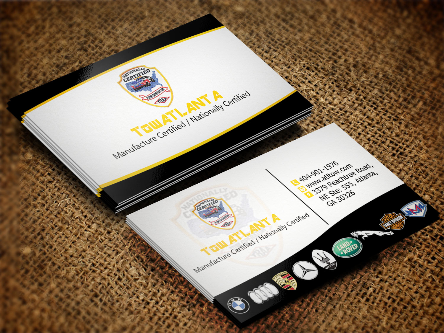 Business Card Design by Lanka Ama for Tow Atlanta | Design #7924314