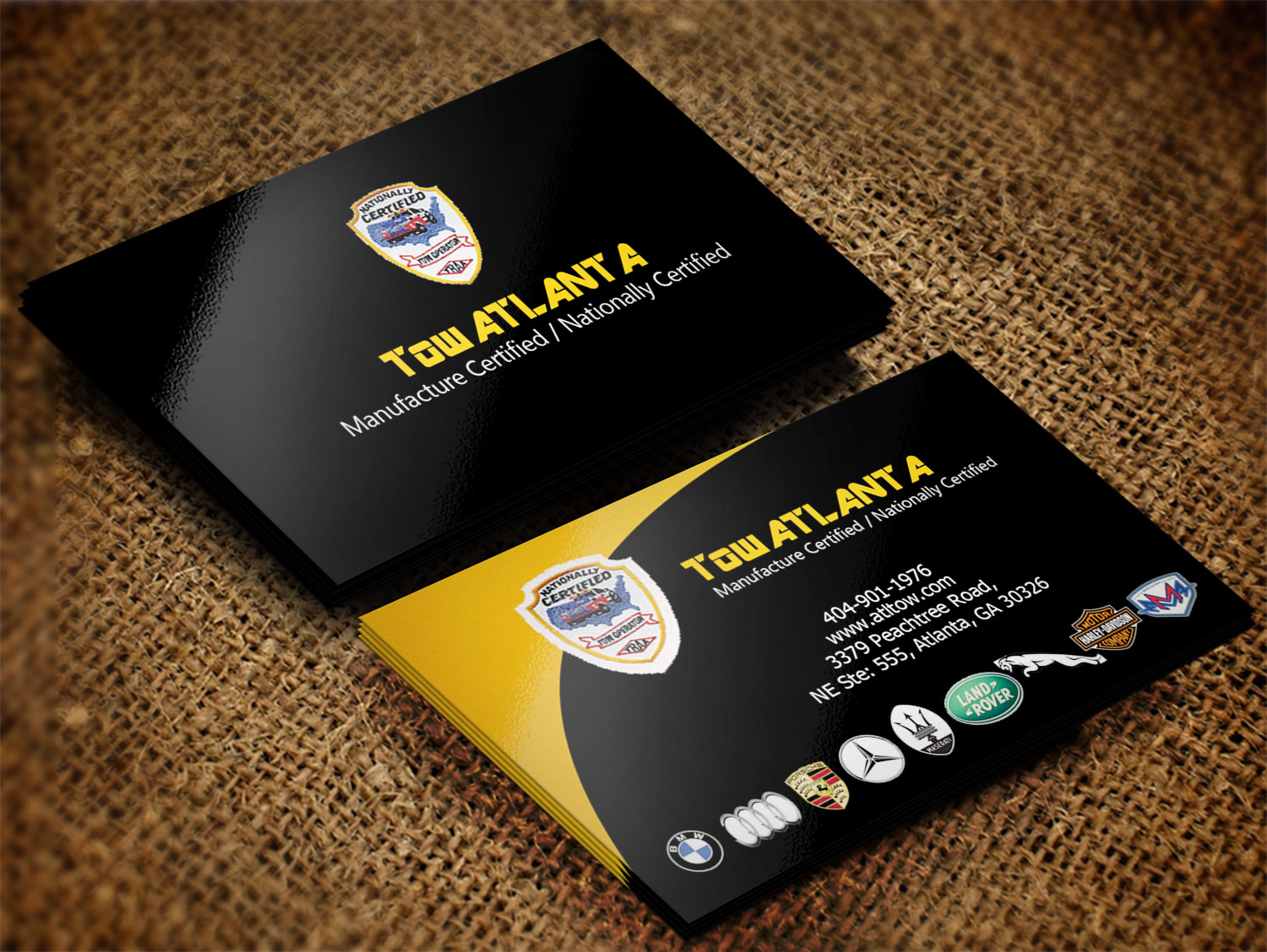 Business Card Design by Lanka Ama for Tow Atlanta | Design #7924315