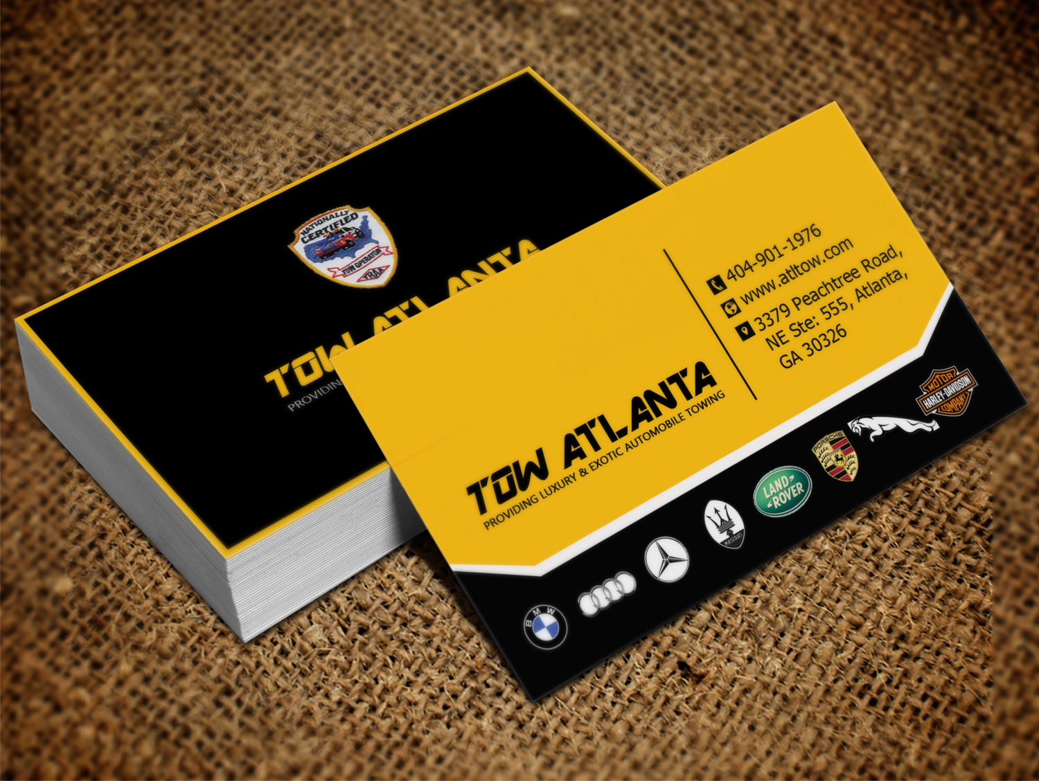 Business Card Design by Lanka Ama for Tow Atlanta | Design #8425718