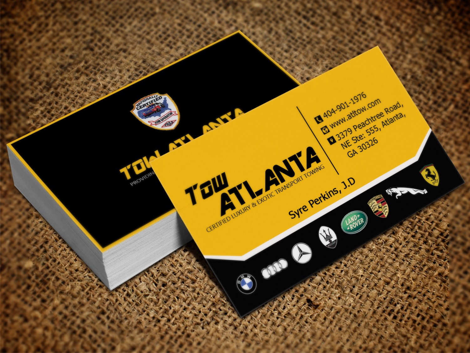 Business Card Design by Lanka Ama for Tow Atlanta | Design #8454014
