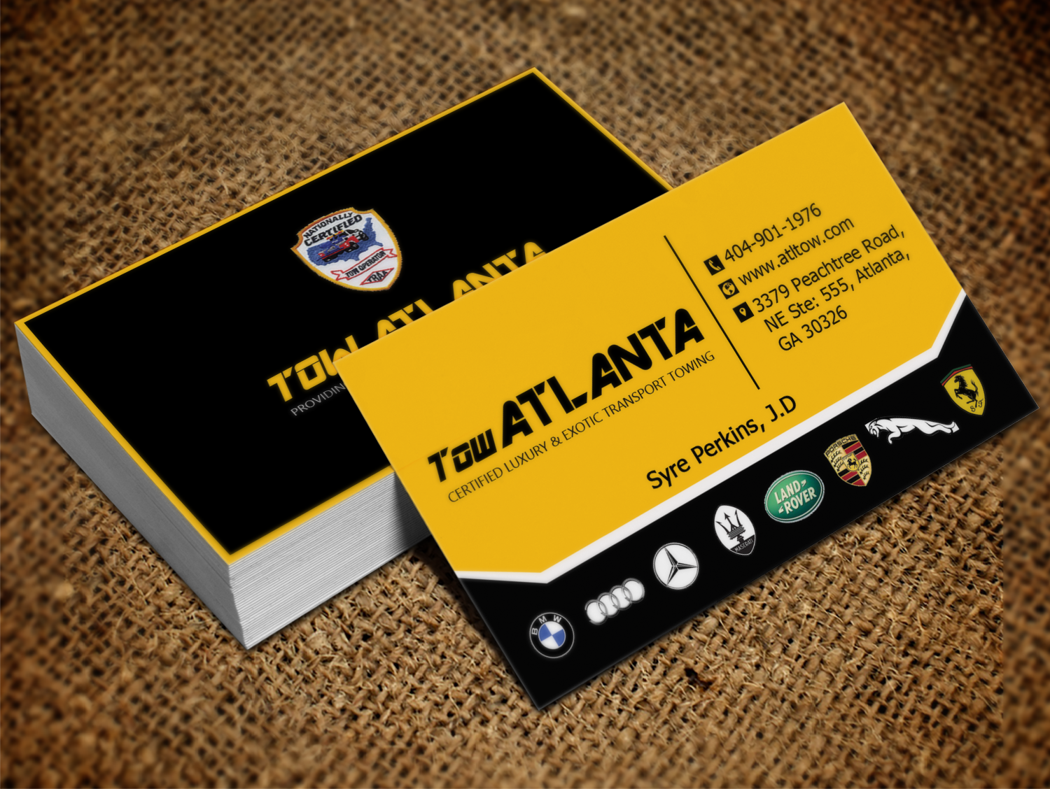 Business Card Design by Lanka Ama for Tow Atlanta | Design #8454015