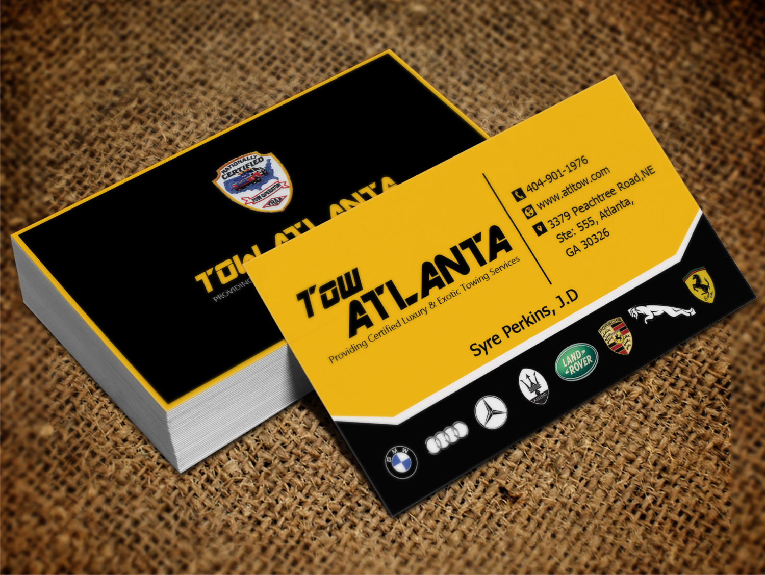 Business Card Design by Lanka Ama for Tow Atlanta | Design #8462713