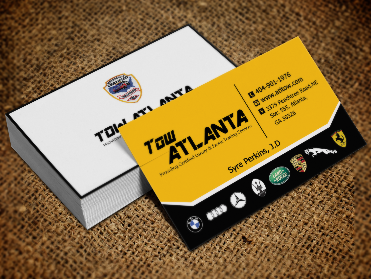 Business Card Design by Lanka Ama for Tow Atlanta | Design #8479346