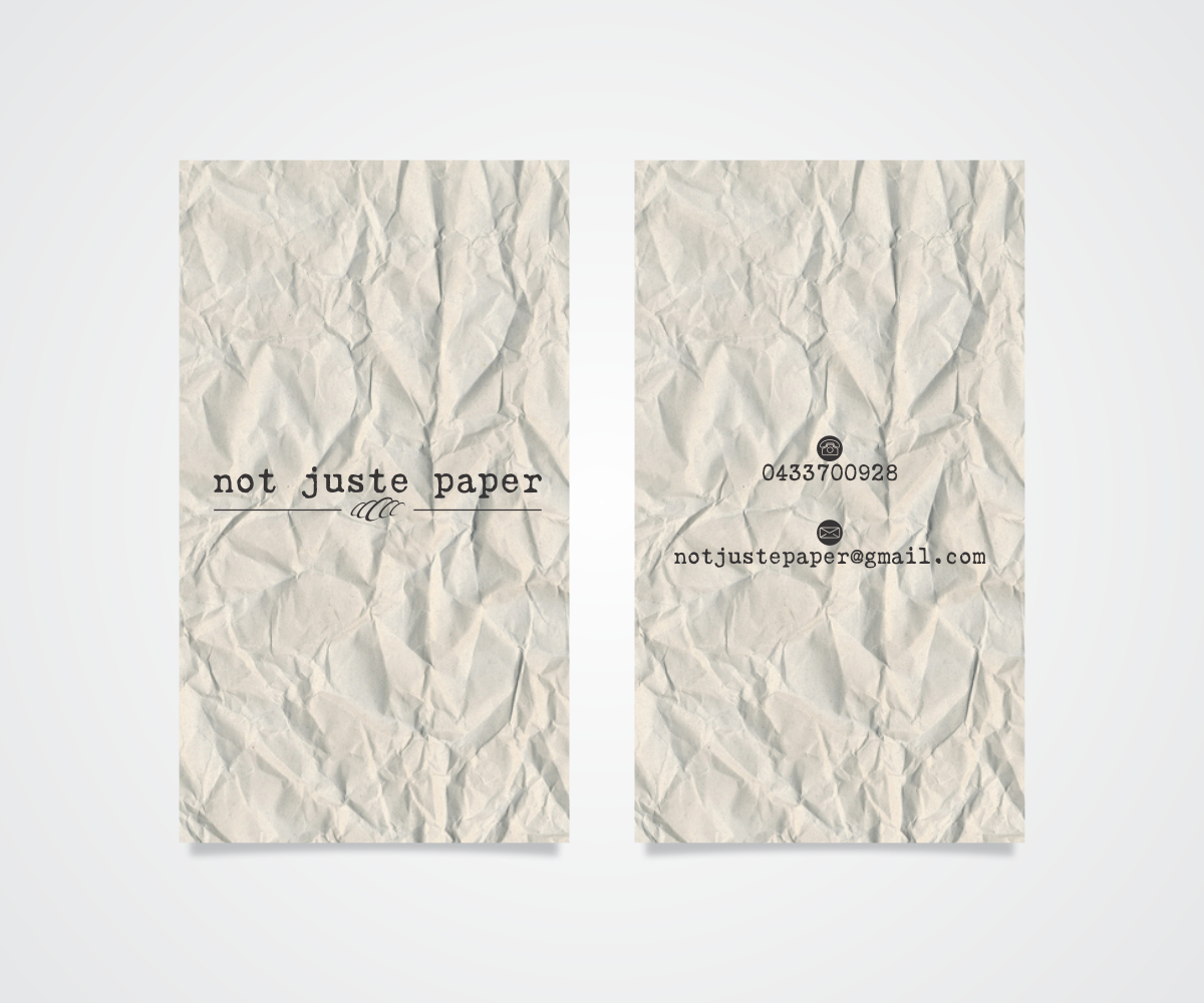 Diseño de Tarjeta de Presentación por Artissan para not juste paper | Diseño #7908801