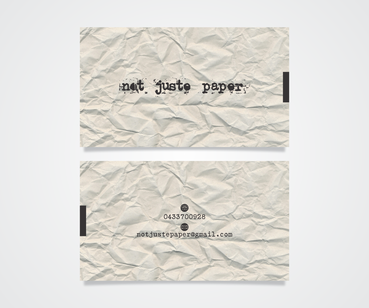 Diseño de Tarjeta de Presentación por Artissan para not juste paper | Diseño #7908802