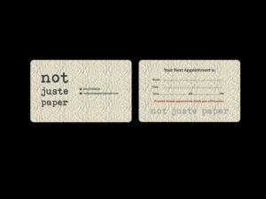 Diseño de Tarjeta de Presentación por Creations Box 2015 para not juste paper | Diseño: #7923082