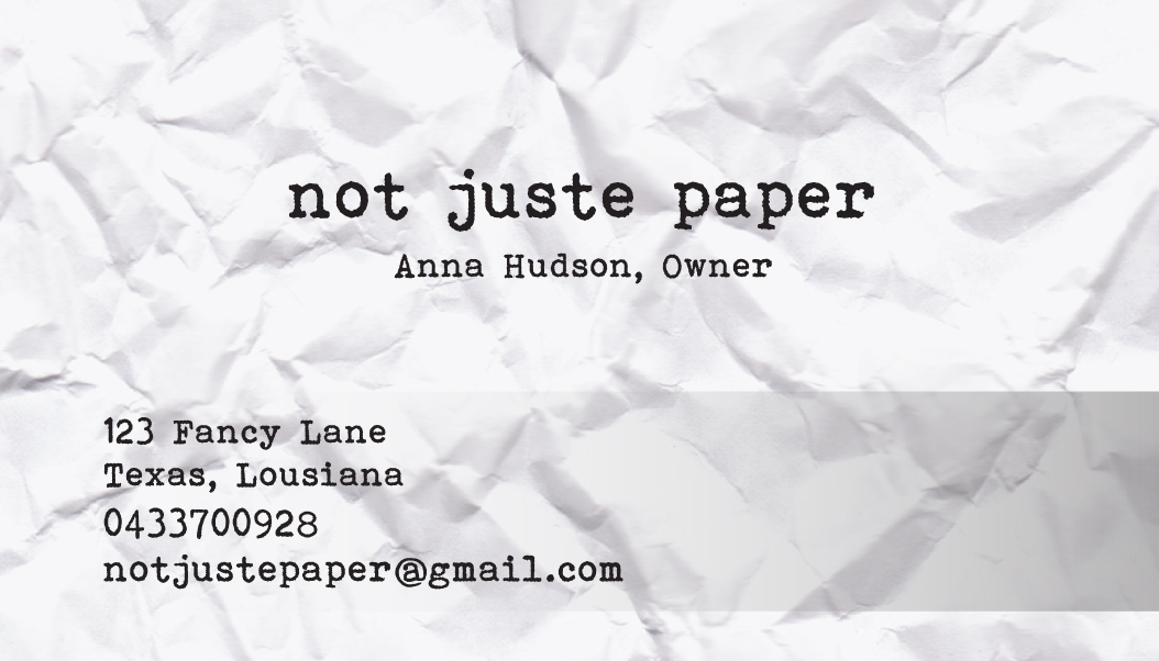 Diseño de Tarjeta de Presentación por dharly para not juste paper | Diseño #7950703