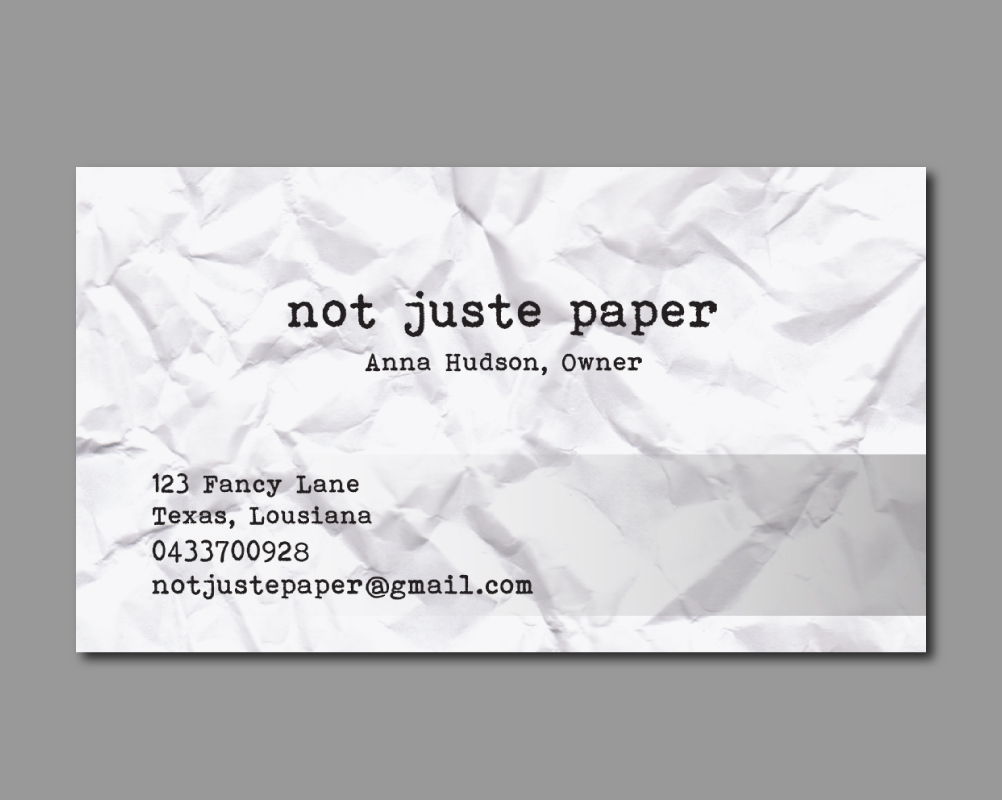 Diseño de Tarjeta de Presentación por dharly para not juste paper | Diseño #7960072