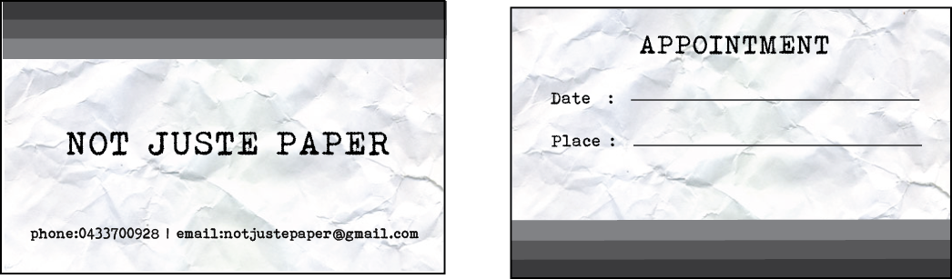 Design de Carte de Visite par pavithraag pour not juste paper | Design #7924941