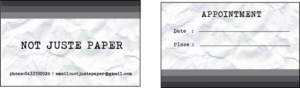 Design de Carte de Visite par pavithraag pour not juste paper | Design : #7924941