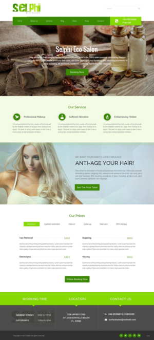 Web Design par pb pour Selphi Eco Salon | Design : #7920990