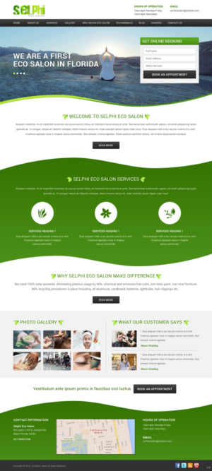 Web Design par pb pour Selphi Eco Salon | Design : #7929650
