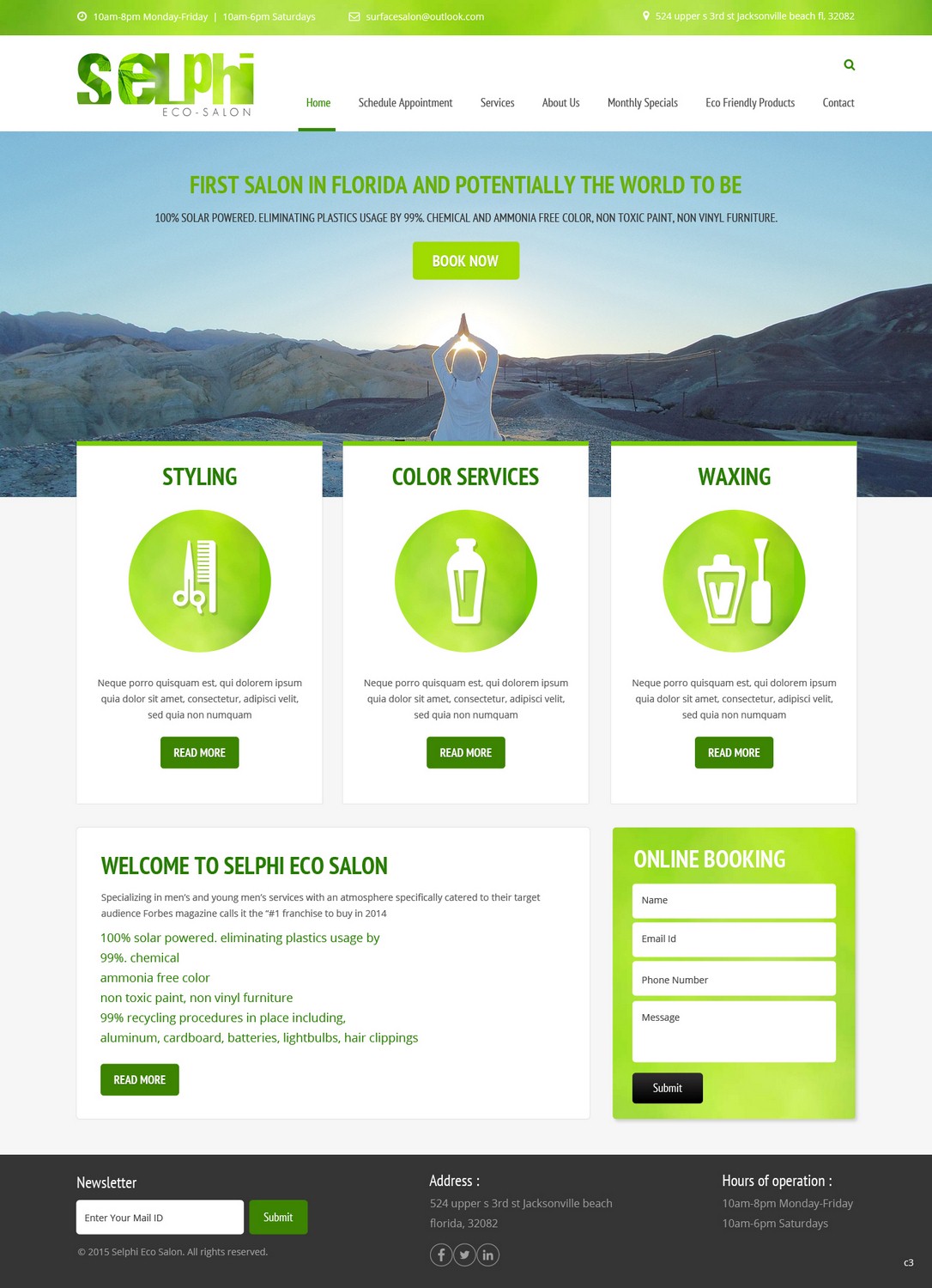 Web Design by pb for Selphi Eco Salon | Design #7960027