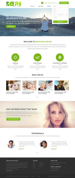 Web Design par pb pour Selphi Eco Salon | Design : #7960033