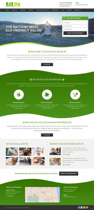 Web Design par pb pour Selphi Eco Salon | Design : #8472652