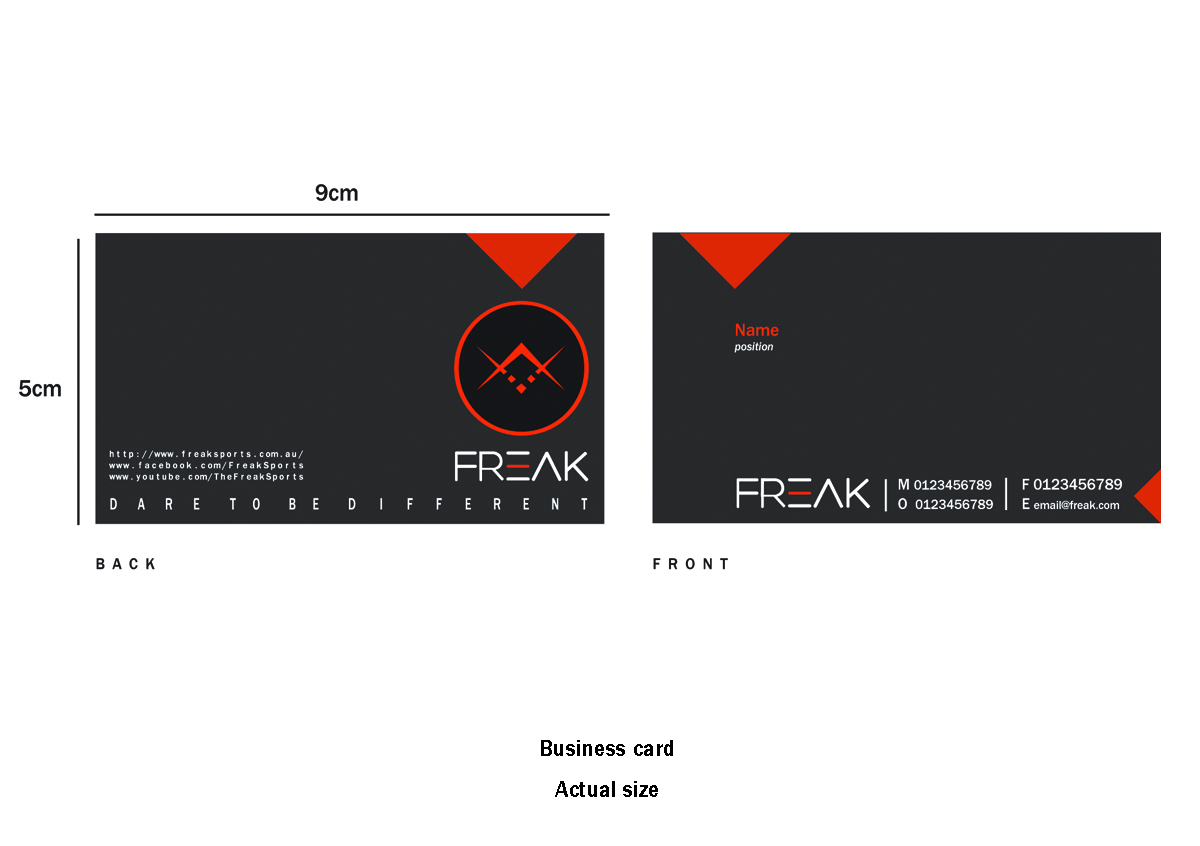 Design de Carte de Visite par dayana pour Freak Sports Australia | Design #1947197