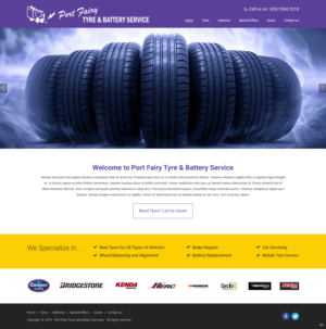 Web Design by pb for Port Fairy Tyre & Battery Service | Design: #7929627