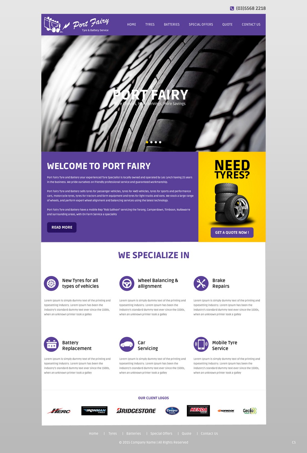 Web-Design von pb für Port Fairy Tyre & Battery Service | Design #7938995