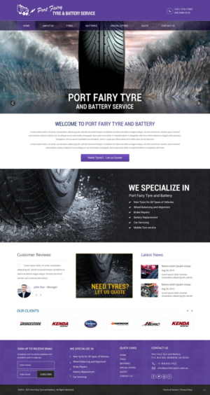 Web Design by pb for Port Fairy Tyre & Battery Service | Design: #7938998