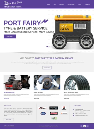 Web Design by Creations Box 2015 for Port Fairy Tyre & Battery Service | Design: #7962078