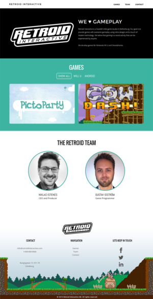 Indie game company Retroid Interactive needs a new Web Design | Web Design by RupalTechno
