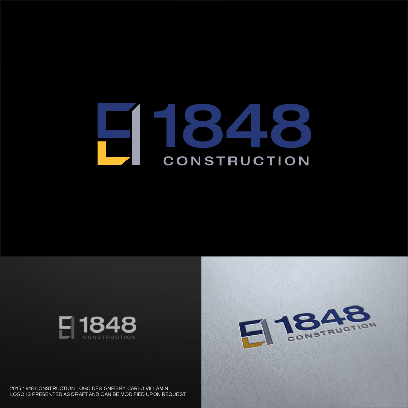 Logo Design by carlomagno for 1848 Construction, Inc. | Design #7933658