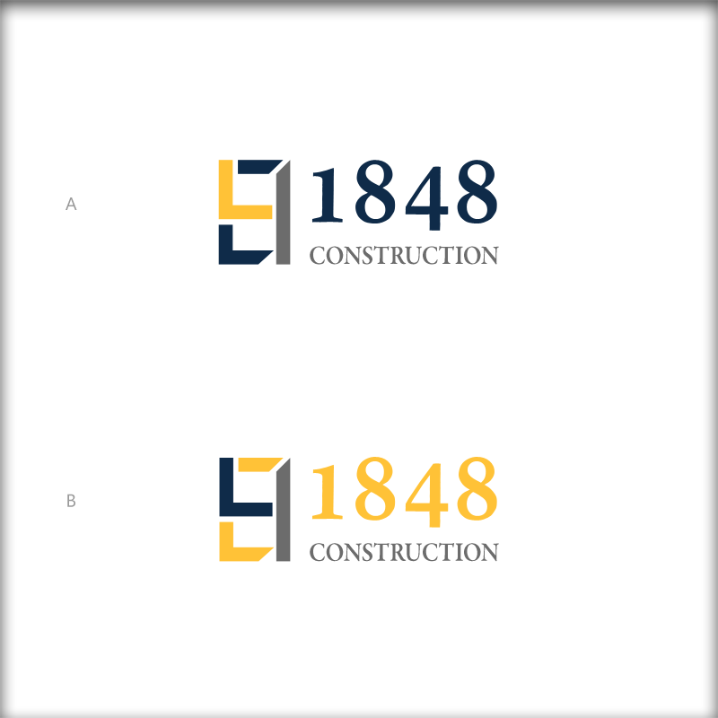 Logo Design by carlomagno for 1848 Construction, Inc. | Design #8391397