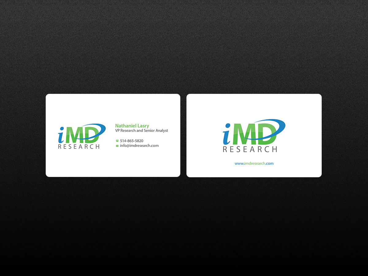 Business Card Design by Creations Box 2015 for iMD Research | Design #7940023