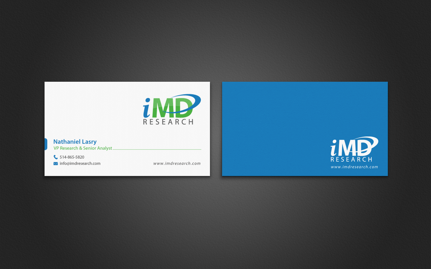 Business Card Design by chandrayaan.creative for iMD Research | Design #7939401