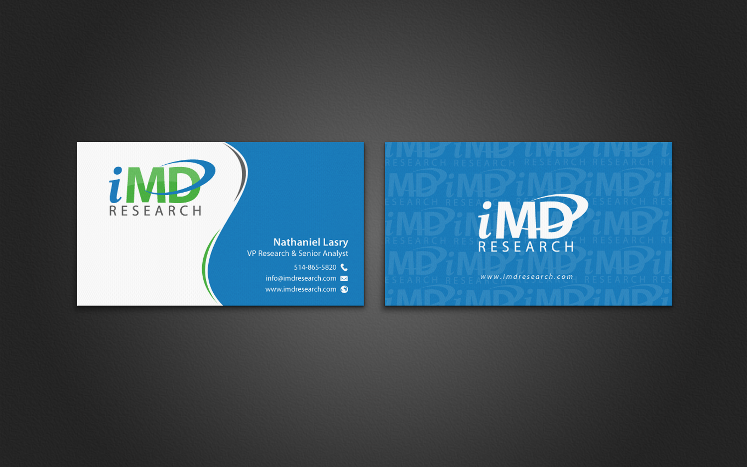 Business Card Design by chandrayaan.creative for iMD Research | Design #7939417