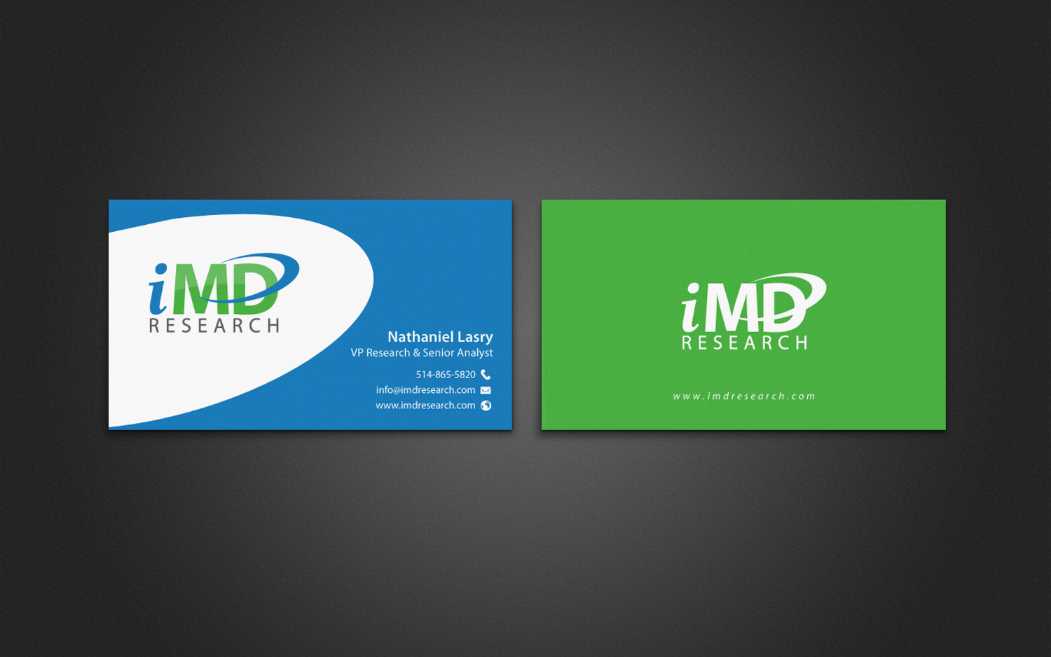 Diseño de Tarjeta de Presentación por chandrayaan.creative para iMD Research | Diseño #7939418