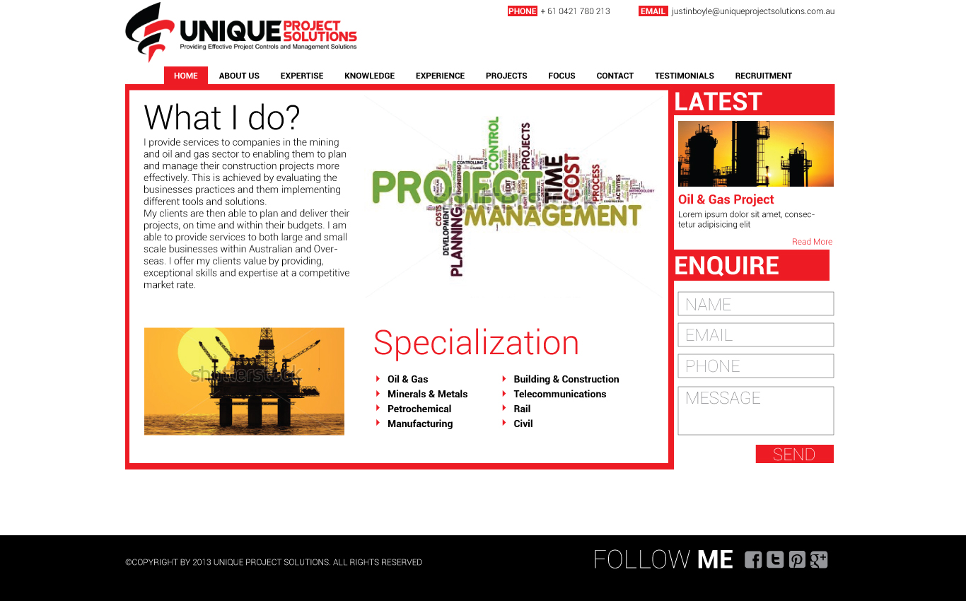 Web-Design von Visible Spectrum für Unique Project Solutions | Design #1951989