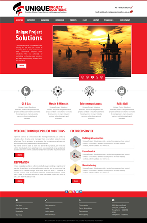 Web Design by Tariq Shamim for Unique Project Solutions | Design #1969722
