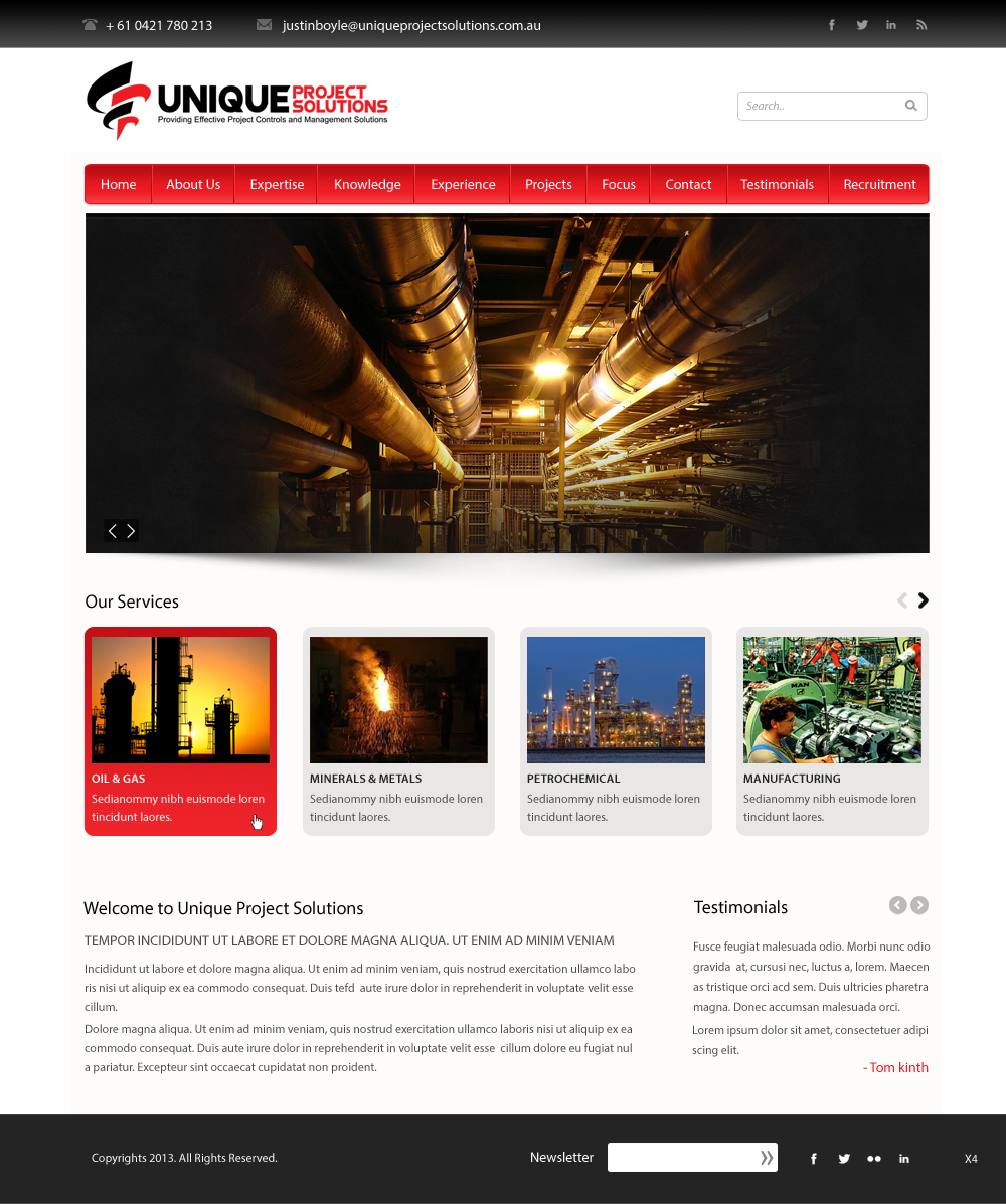 Diseño Web por pb para Unique Project Solutions | Diseño #1959013