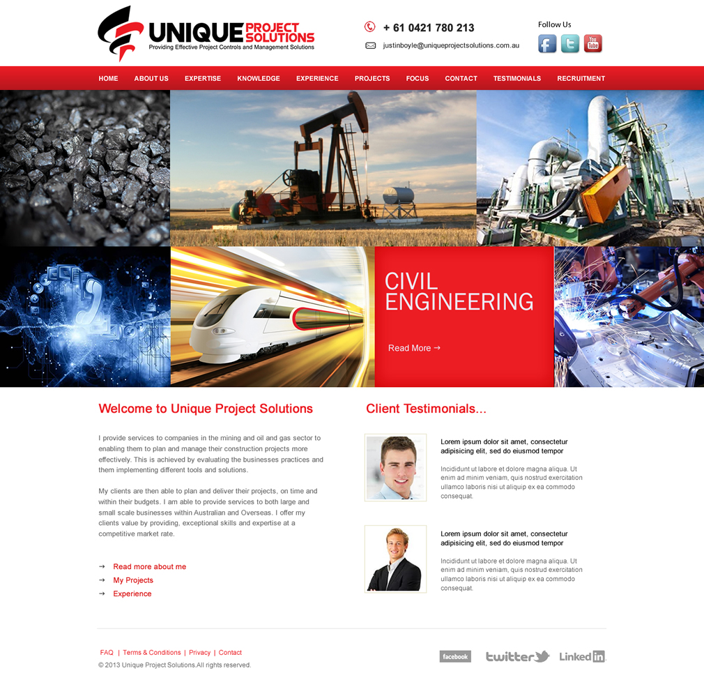 Web Design by Dezignwise for Unique Project Solutions | Design #1950430