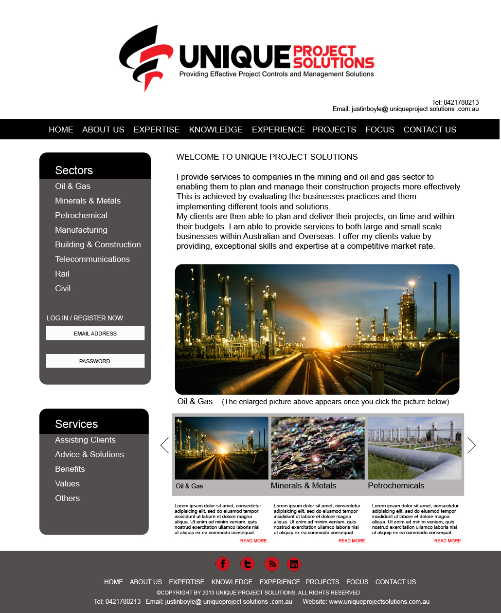 Web Design by noelopan1955 for Unique Project Solutions | Design #1956586