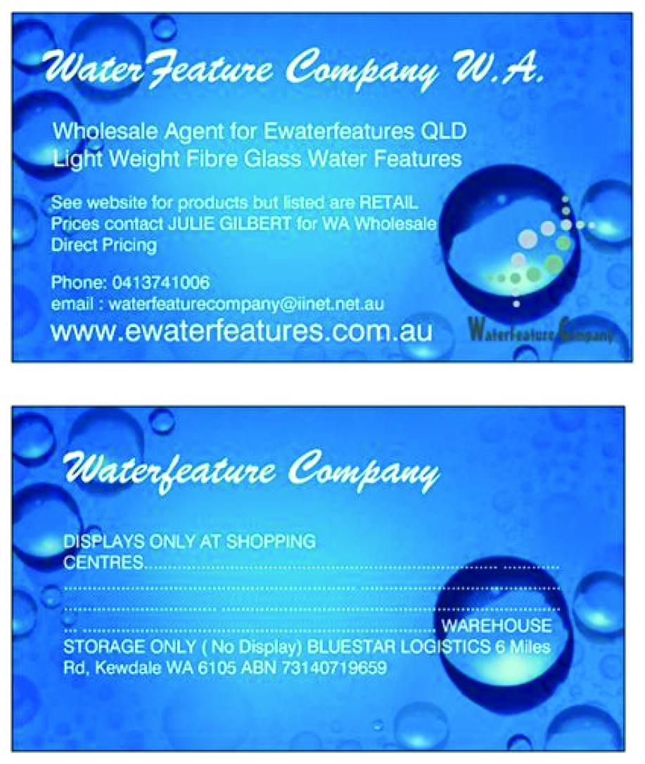 Visitenkarten-Design von Aaron für Waterfeature Company | Design #1978420