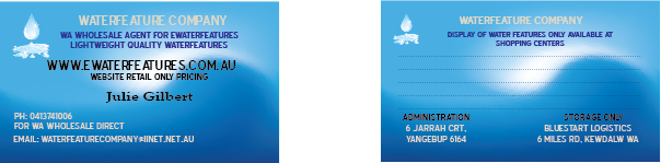 Visitenkarten-Design von Anita für Waterfeature Company | Design #1954701