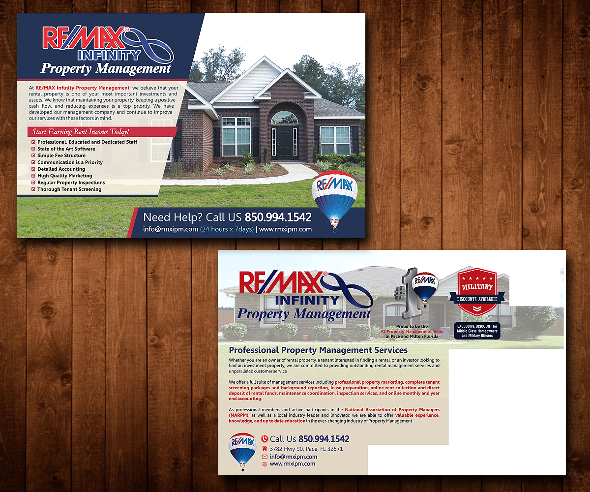 Modern, Professional, Property Management Postcard Design for RE/MAX