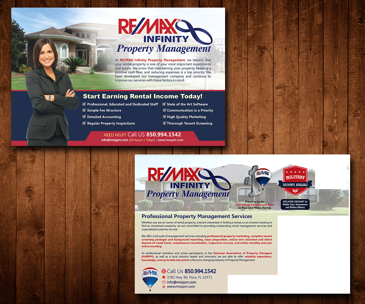 Postcard Design by Designers Hub for RE/MAX Infinity Property Management | Design #7986599