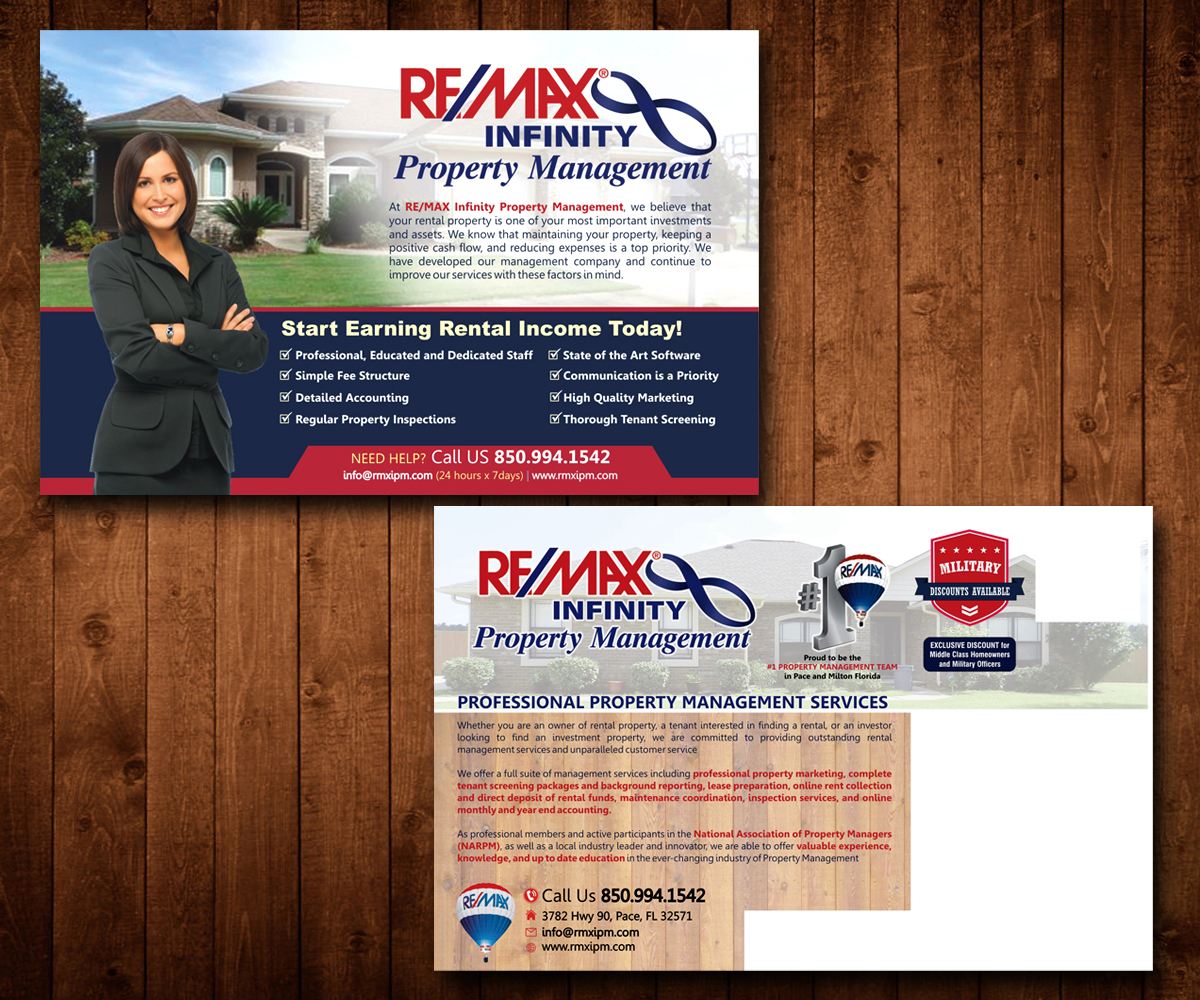 Postcard Design by Designers Hub for RE/MAX Infinity Property Management | Design #8007573