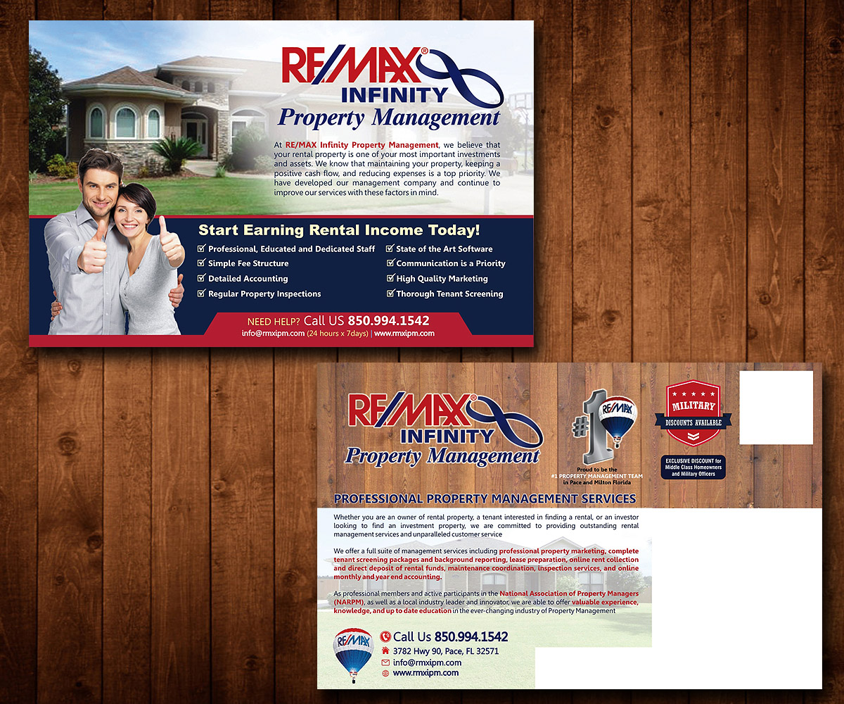 Postcard Design by Designers Hub for RE/MAX Infinity Property Management | Design #8426007