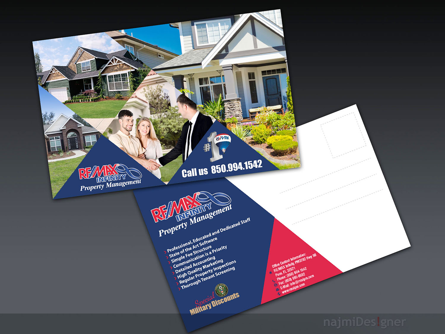 Postkarten-Design von  Najmi für RE/MAX Infinity Property Management | Design #8165127