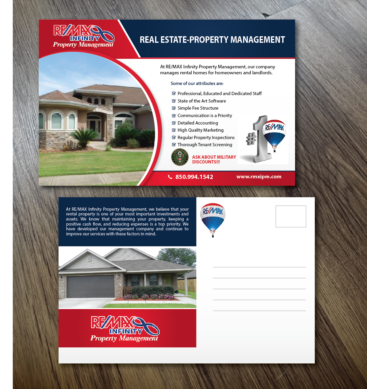 Postcard Design by alex989 for RE/MAX Infinity Property Management | Design #7984232
