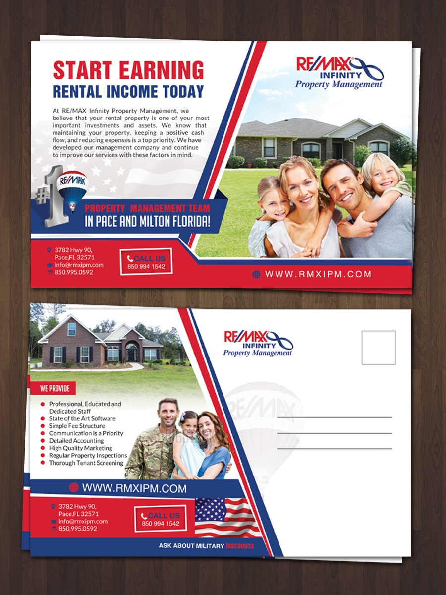 Postkarten-Design von debdesign für RE/MAX Infinity Property Management | Design #7989261